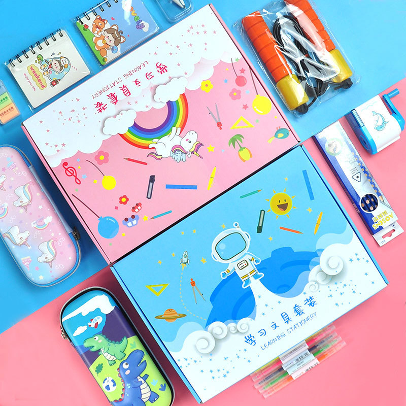 Children&#039;s Stationery Gift Set Unicorn Creative Student Stationery Gift Bag Stationery Set High Grade with Skipping Rope