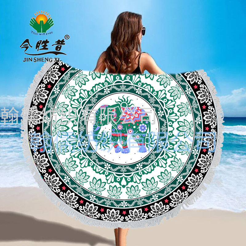 SOURCE Manufacturers Can Customize round Beach Towel Fashion Online Shop Yoga Mat Drape Cartoon Printed Logo Mat