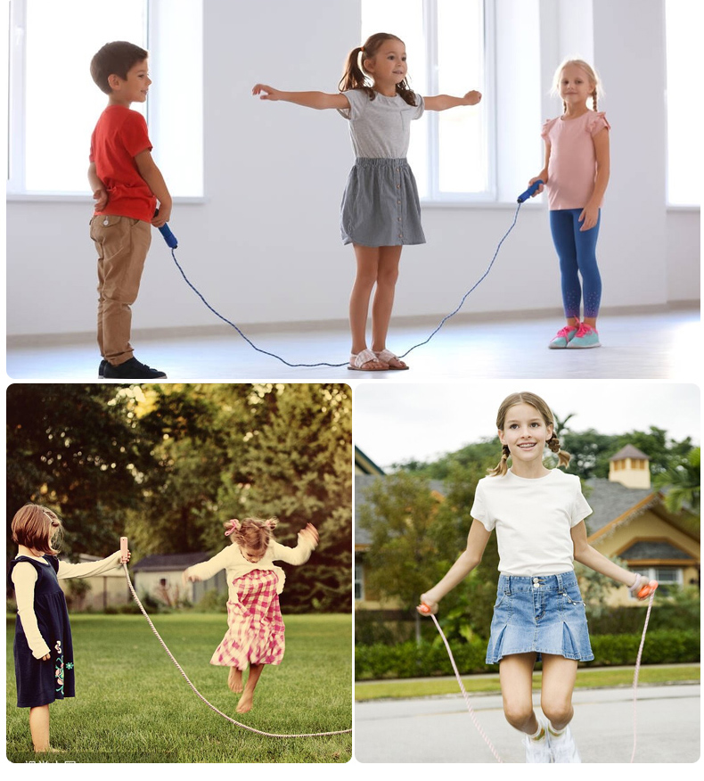Crack Single Double Skipping Rope Non-Slip Freely Adjustable Length Wooden Toys Cultivate Interests and Hobbies