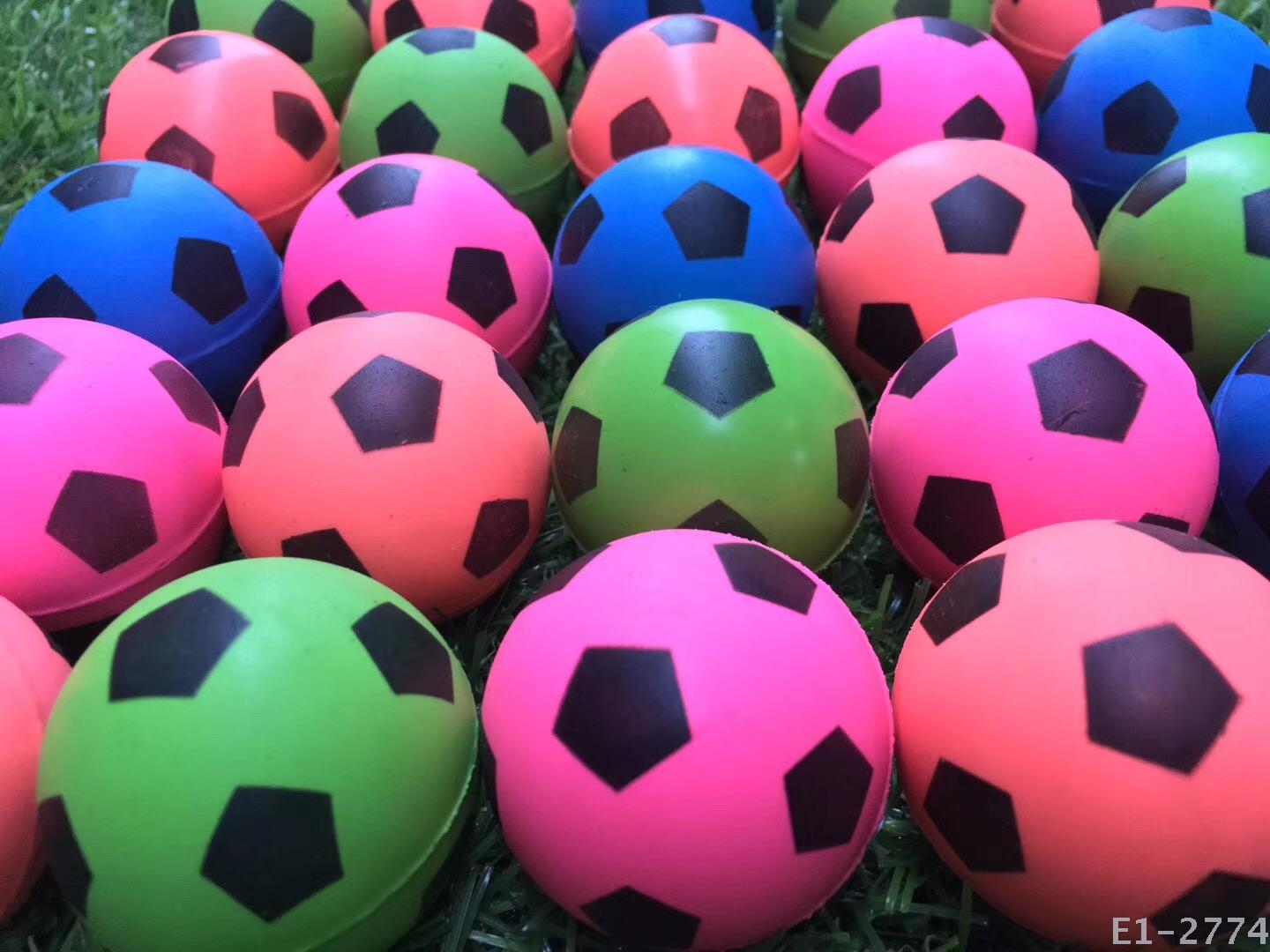 45mm Plate-Mounted Elastic Ball Rubber Bouncy Ball Elastic Ball Foreign Trade Hot Selling Football Children&#039;s Toys Factory Wholesale