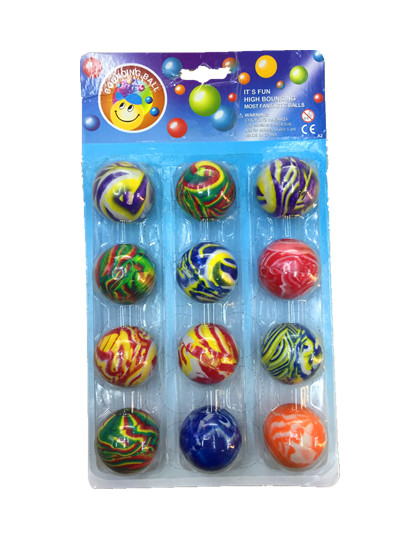 45mm Plate-Mounted Elastic Ball Rubber Bouncy Ball Elastic Ball Foreign Trade Hot Selling Football Children&#039;s Toys Factory Wholesale