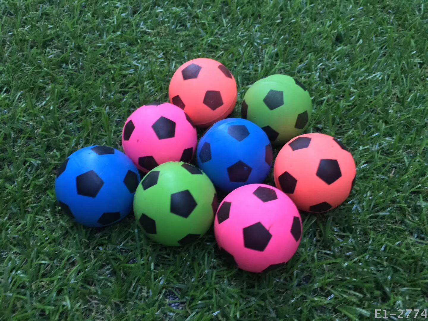 45mm Plate-Mounted Elastic Ball Rubber Bouncy Ball Elastic Ball Foreign Trade Hot Selling Football Children&#039;s Toys Factory Wholesale