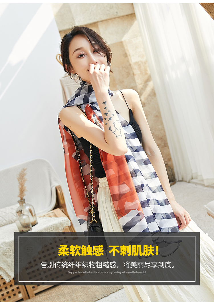 New Korean version of gauze scarf with scarf gradient long beach towel sunscreen scarf shawl dual-use women New Korean version of gauze scarf with scarf gradient long beach towel sunscreen scarf shawl dual-use women