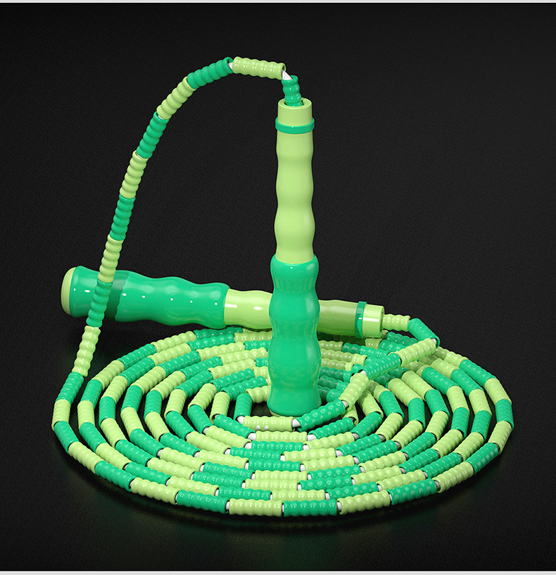 Bamboo Rope Skipping Kindergarten Children &#039;S Pattern Soft Bead Non-Knotted Primary And Secondary School Students Adjustable High School Entrance Examination Bead Rope Skipping