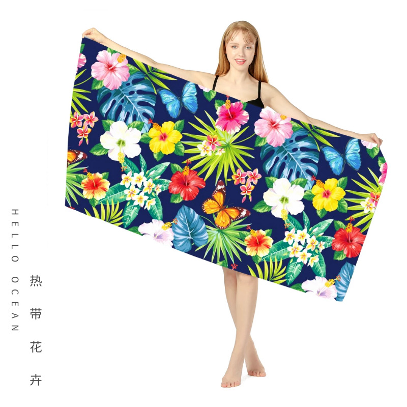 Amazon Hot Selling Double-Sided Velvet Quick-Drying Beach Towel Customizable Cross-Border Printing Microfiber Beach Swimming Towel Amazon Hot Selling Double-Sided Velvet Quick-Drying Beach Towel Customizable Cross-Border Printing Microfiber Beach Swimming Towel