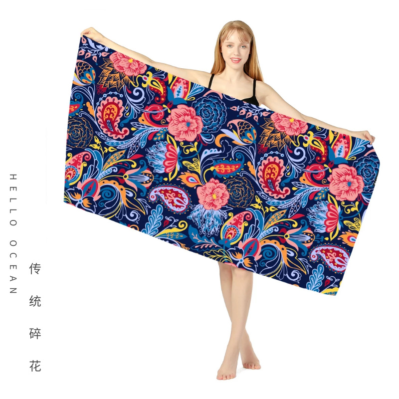 Amazon Hot Selling Double-Sided Velvet Quick-Drying Beach Towel Customizable Cross-Border Printing Microfiber Beach Swimming Towel Amazon Hot Selling Double-Sided Velvet Quick-Drying Beach Towel Customizable Cross-Border Printing Microfiber Beach Swimming Towel