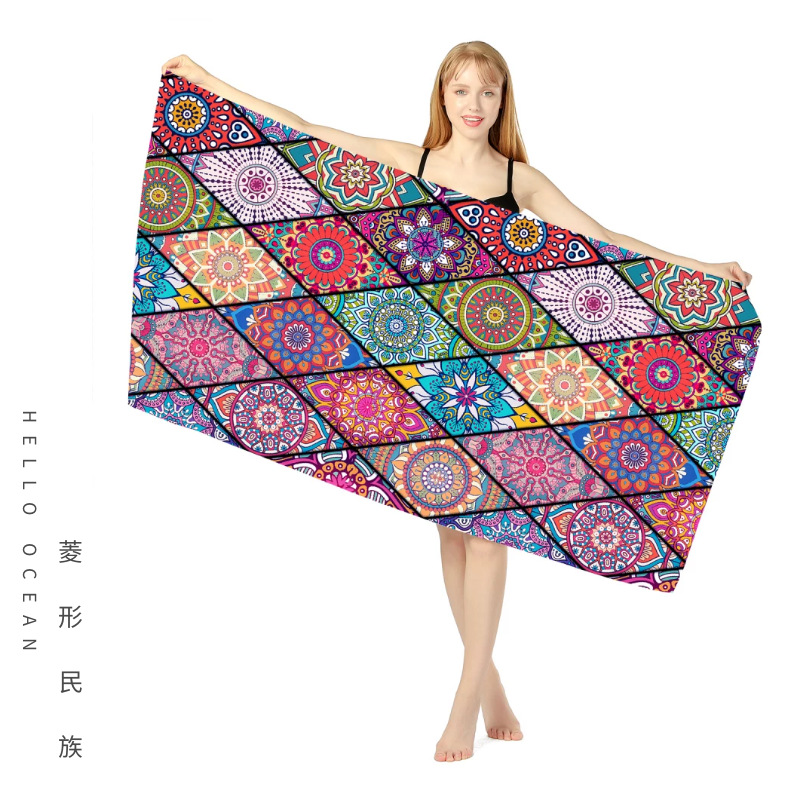 Amazon Hot Selling Double-Sided Velvet Quick-Drying Beach Towel Customizable Cross-Border Printing Microfiber Beach Swimming Towel Amazon Hot Selling Double-Sided Velvet Quick-Drying Beach Towel Customizable Cross-Border Printing Microfiber Beach Swimming Towel