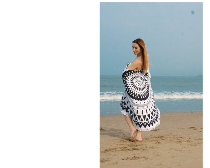 150cm Round Beach Towel Microfiber Blanket Oversize Shawl Yoga Mat with Fringe Tassel 150cm Round Beach Towel Microfiber Blanket Oversize Shawl Yoga Mat with Fringe Tassel