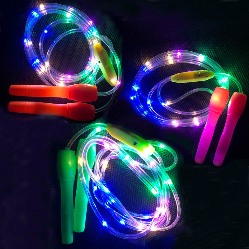 New Children&#039;s Jumping Rope Colorful Flash Skipping Rope Sports Health Fitness Night Market Stall Electronic LED Luminous Skipping Rope
