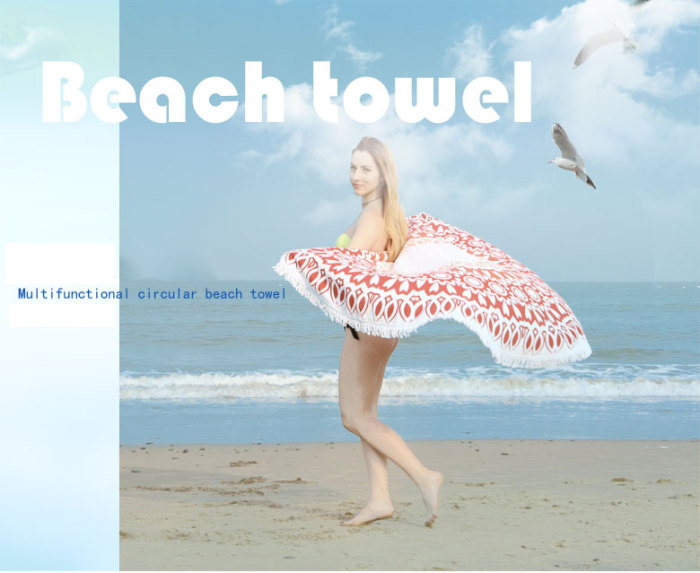 Printing Microfiber Round Beach Towel Beach Blanket with Tassel Yoga Mat Printing Microfiber Round Beach Towel Beach Blanket with Tassel Yoga Mat
