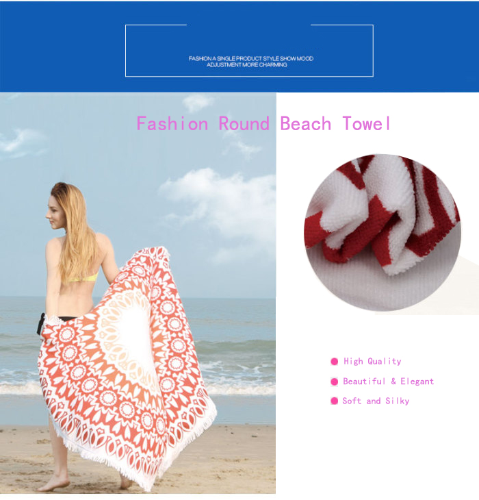 Printing Microfiber Round Beach Towel Beach Blanket with Tassel Yoga Mat Printing Microfiber Round Beach Towel Beach Blanket with Tassel Yoga Mat