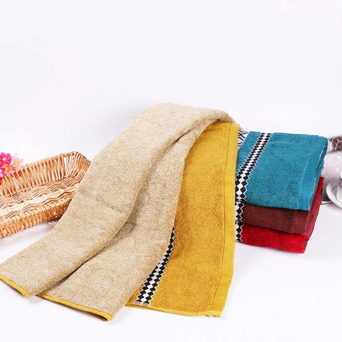 Hot sale 100% cotton bath towel diamond argyle towel plain weave beach  towel