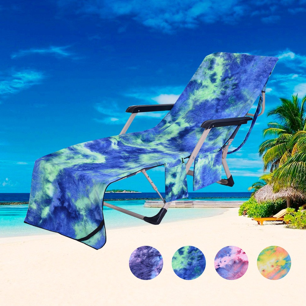 Exclusive for Cross-Border Tie-Dyed Microfiber Beach Towel Recliner Cover Beach Chair Towels Hot Sale Single Layer 600G Exclusive for Cross-Border Tie-Dyed Microfiber Beach Towel Recliner Cover Beach Chair Towels Hot Sale Single Layer 600G