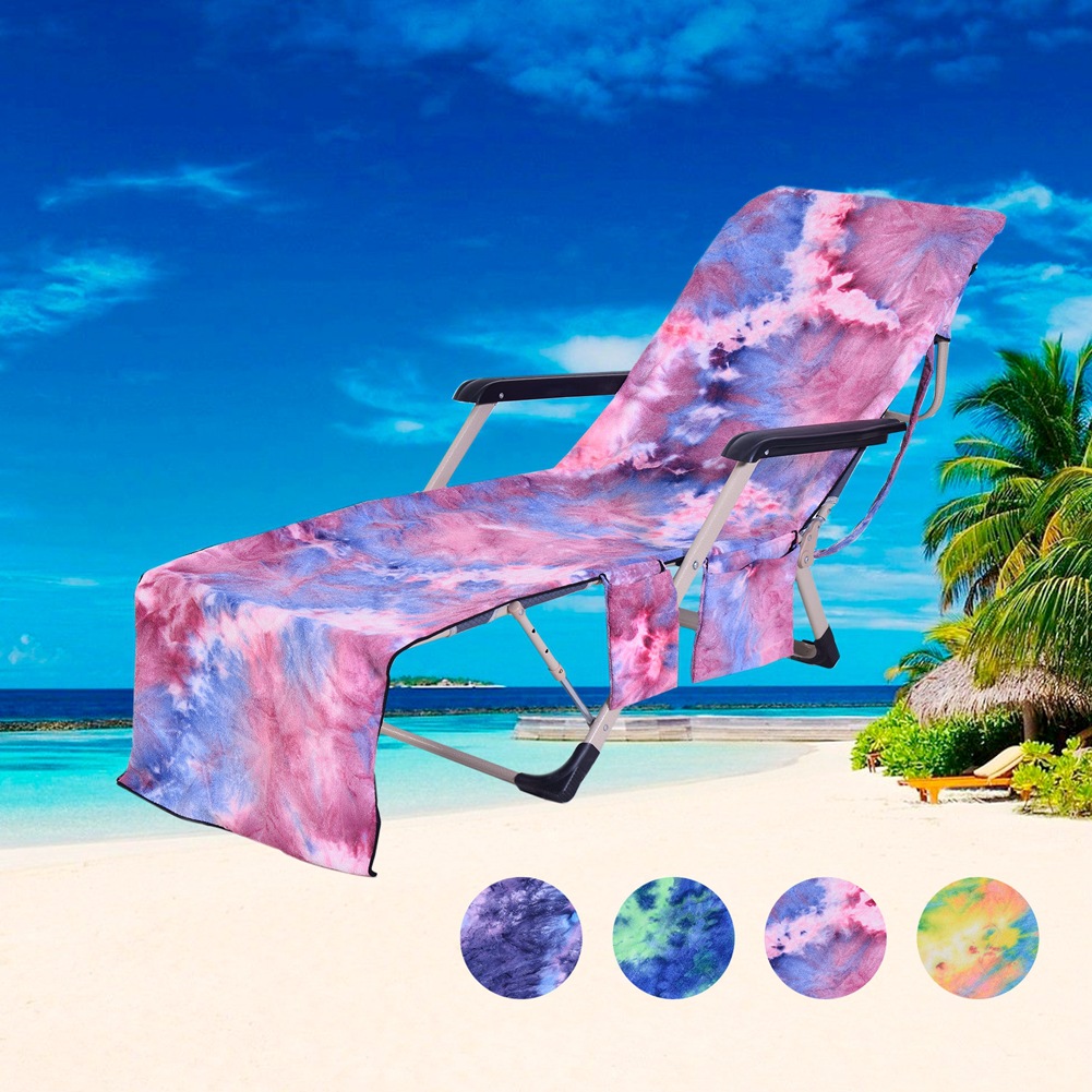Exclusive for Cross-Border Tie-Dyed Microfiber Beach Towel Recliner Cover Beach Chair Towels Hot Sale Single Layer 600G Exclusive for Cross-Border Tie-Dyed Microfiber Beach Towel Recliner Cover Beach Chair Towels Hot Sale Single Layer 600G