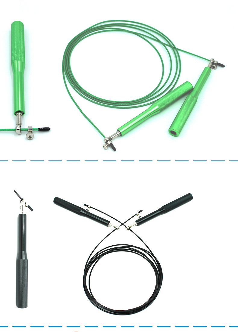 Hj-e028 aluminum alloy steel wire rope skipping