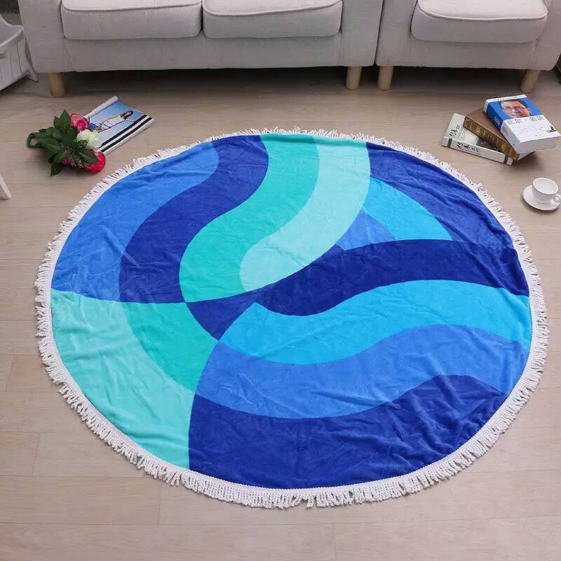 Hot sale 100% cotton round beach towel reactive printing dyes round bath towel