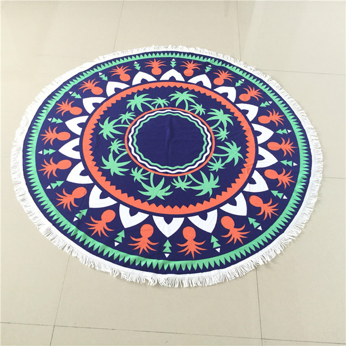 Microfiber circular beach towel tassel yoga mat active printing bath towel speed selling hot spot Microfiber circular beach towel tassel yoga mat active printing bath towel speed selling hot spot