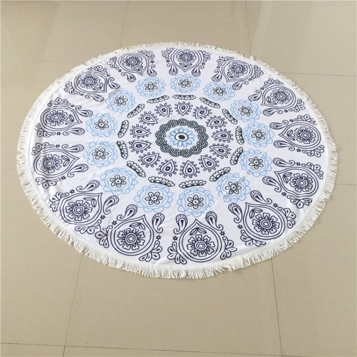 Microfiber circular beach towel tassel yoga mat active printing bath towel speed selling hot spot Microfiber circular beach towel tassel yoga mat active printing bath towel speed selling hot spot