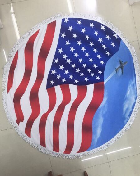 Microfiber circular beach towel tassel yoga mat active printing bath towel speed selling hot spot