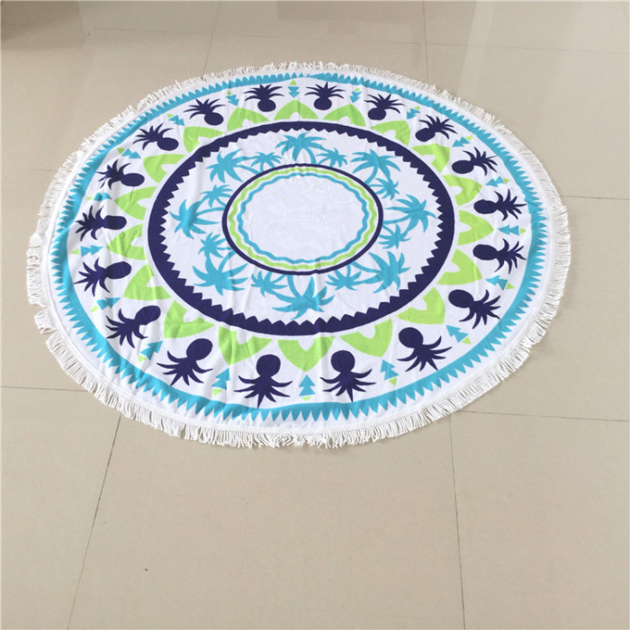 Microfiber circular beach towel tassel yoga mat active printing bath towel speed selling hot spot Microfiber circular beach towel tassel yoga mat active printing bath towel speed selling hot spot