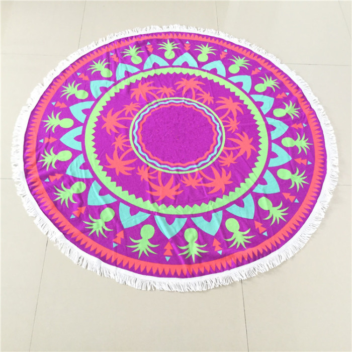 Microfiber circular beach towel tassel yoga mat active printing bath towel speed selling hot spot Microfiber circular beach towel tassel yoga mat active printing bath towel speed selling hot spot