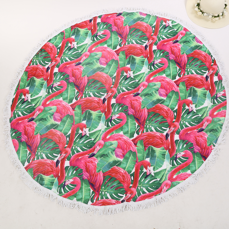 Tidal current round beach towel ultra fine fiber sun protection shawl mat mat mat.
