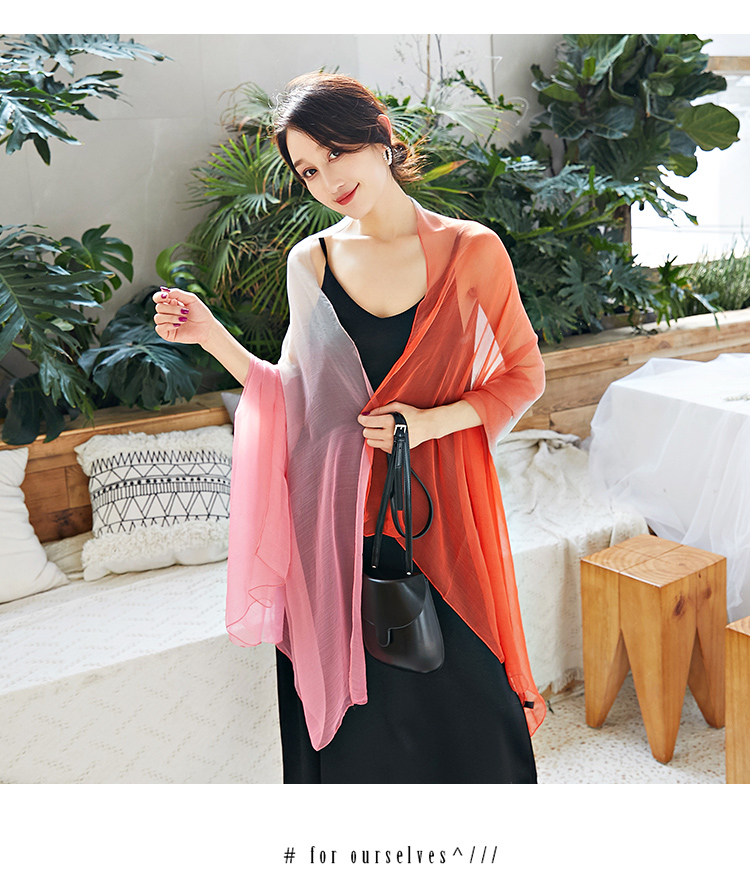 new Korean version of gauze scarf with scarf gradient long beach towel sunscreen scarf shawl dual-use women new Korean version of gauze scarf with scarf gradient long beach towel sunscreen scarf shawl dual-use women