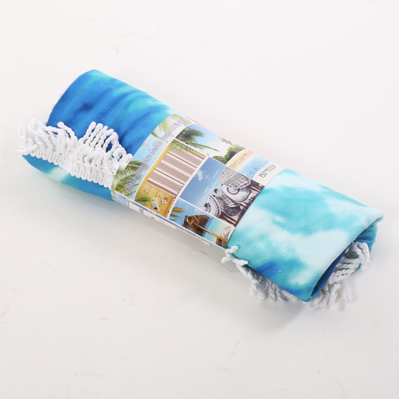 European and American printed silk scarf circular beach mat beach towel holiday flimsy beach mat.