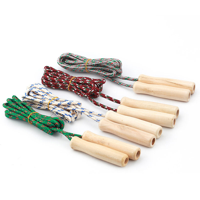 Factory Smooth Skipping Rope with Wooden Handle Fitness Equipment Supplies Children Student Skipping Rope Two Yuan Wholesale Products