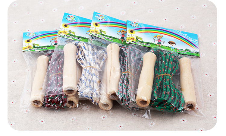 Factory Smooth Skipping Rope with Wooden Handle Fitness Equipment Supplies Children Student Skipping Rope Two Yuan Wholesale Products