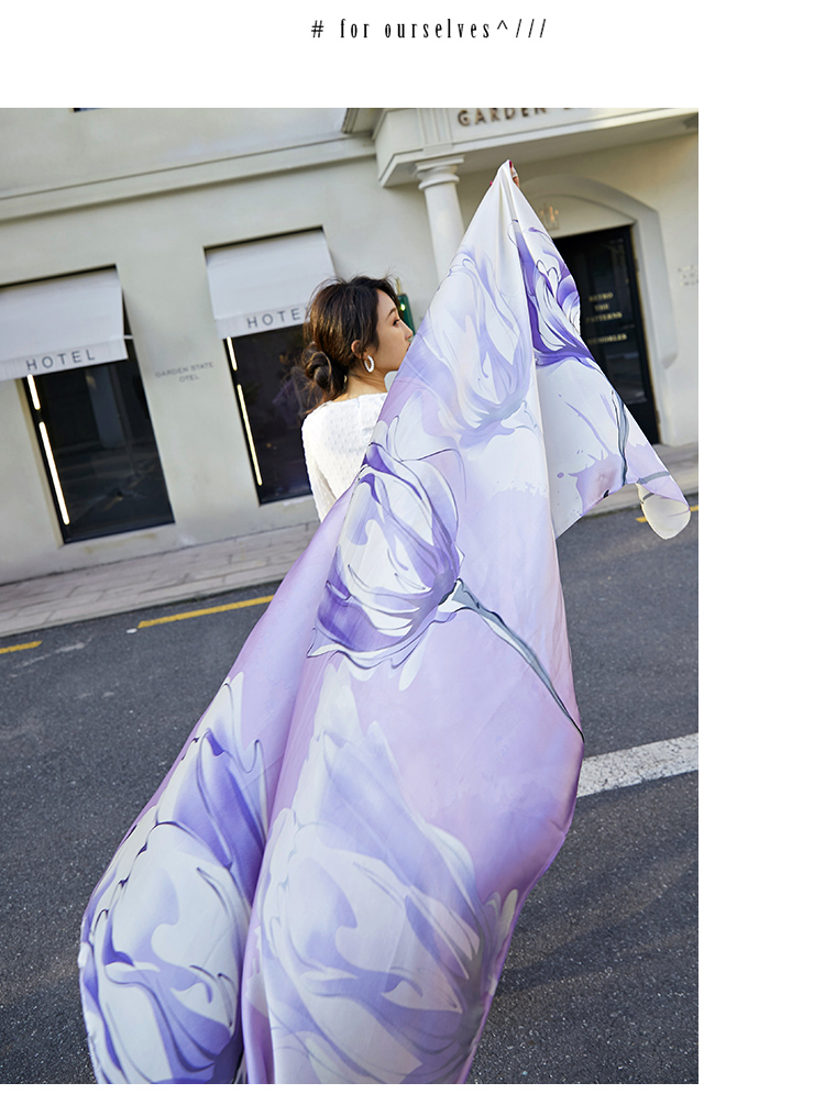2019 new spring and autumn silk scarf long style imitation silk scarf shawl sunscreen beach towel long towel printing 2019 new spring and autumn silk scarf long style imitation silk scarf shawl sunscreen beach towel long towel printing