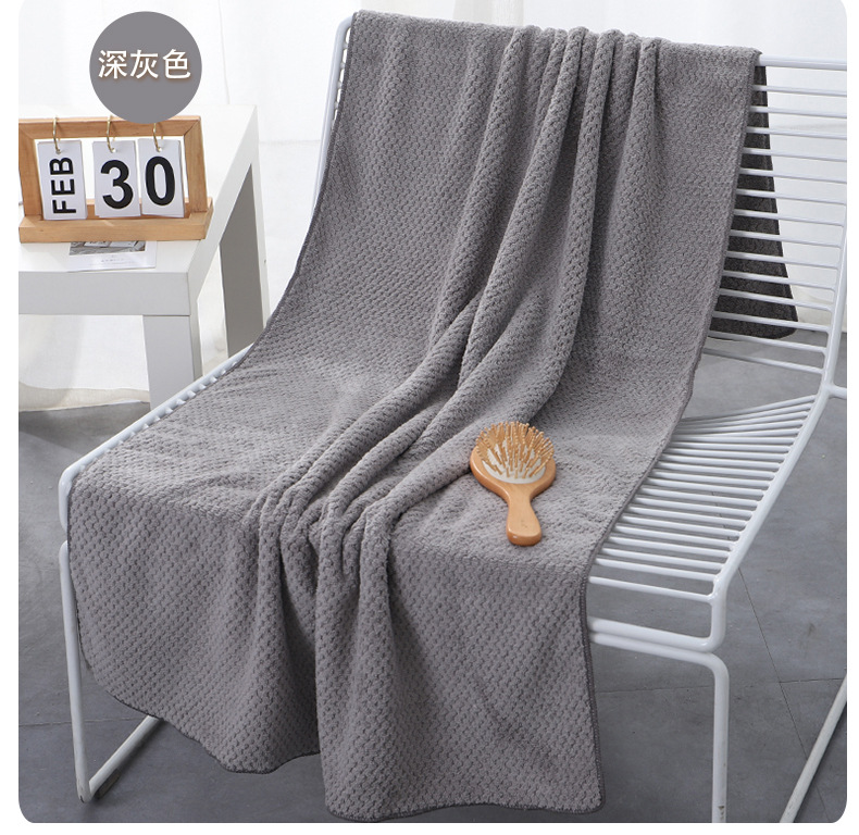 Bath Towel Pineapple Grid Household Adult Bath Towel High Density Coral Velvet Beach Towel 70*140 Big Towel Custom Wholesale Bath Towel Pineapple Grid Household Adult Bath Towel High Density Coral Velvet Beach Towel 70*140 Big Towel Custom Wholesale