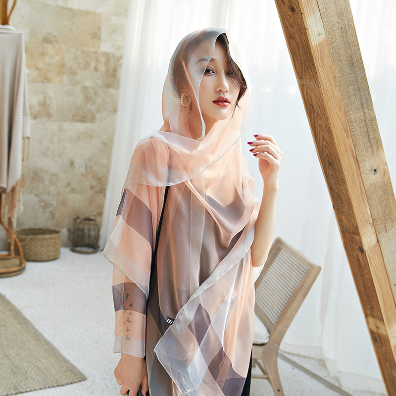  summer new Korean version of gauze scarf with scarf gradient long beach towel sunscreen scarf shawl dual-use women