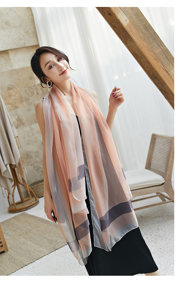  summer new Korean version of gauze scarf with scarf gradient long beach towel sunscreen scarf shawl dual-use women
