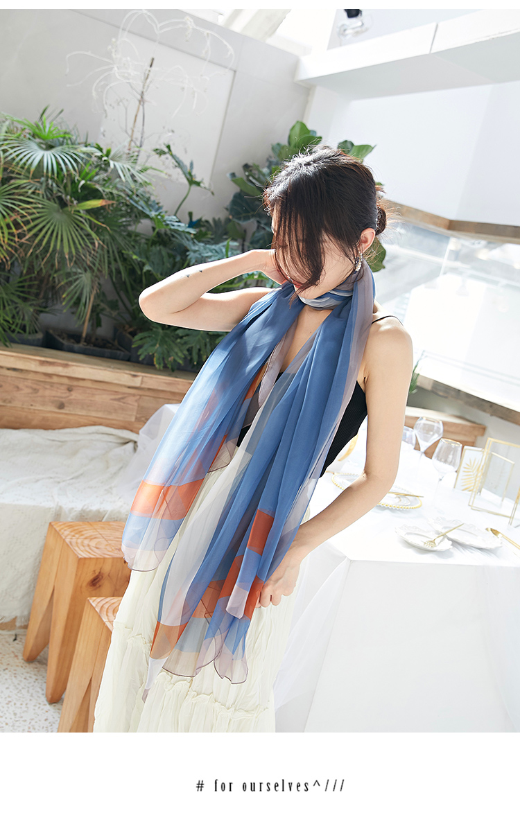  summer new Korean version of gauze scarf with scarf gradient long beach towel sunscreen scarf shawl dual-use women