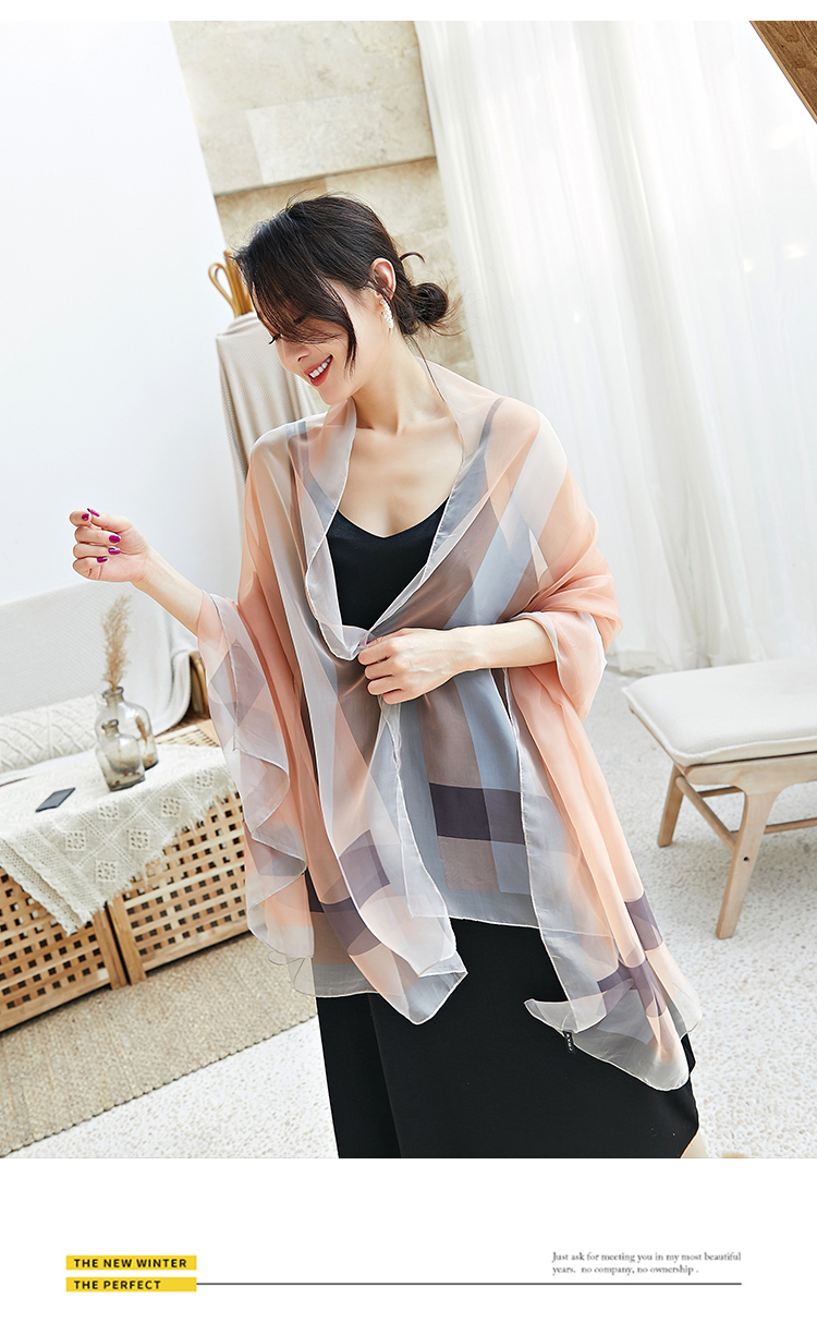  summer new Korean version of gauze scarf with scarf gradient long beach towel sunscreen scarf shawl dual-use women