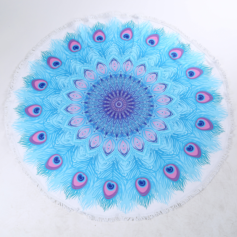 Manufacturer direct selling beach towel yoga towel shawl fringe printed tapestry.