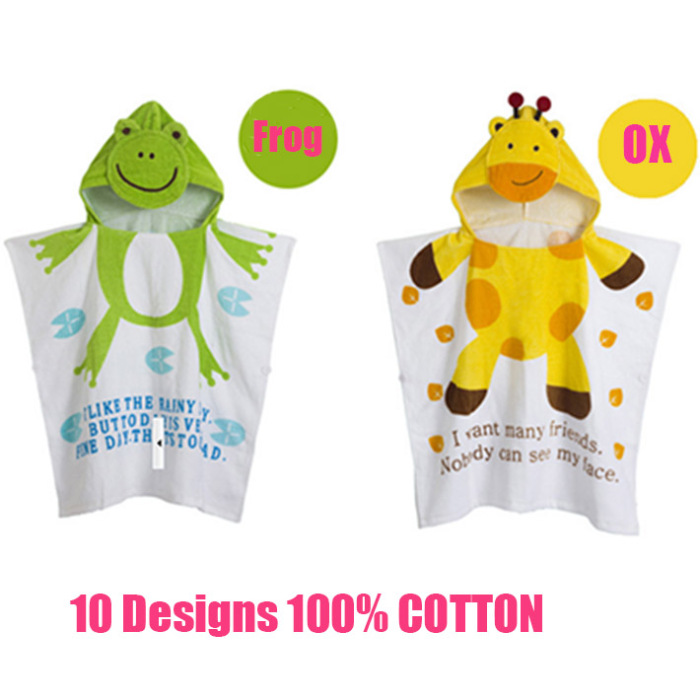 Kids' 100% Cotton Cartoon Animal Beach Towel Bathrobe Kids' 100% Cotton Cartoon Animal Beach Towel Bathrobe