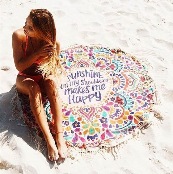 Microfiber round beach towel shawl wholesale water does not fade