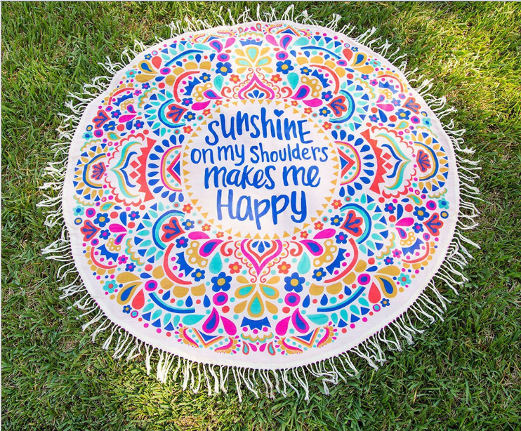 Microfiber round beach towel shawl wholesale water does not fade