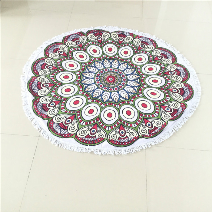 Microfiber round beach towel shawl wholesale water does not fade