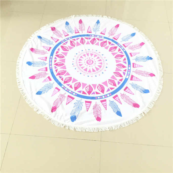 Microfiber round beach towel shawl wholesale water does not fade