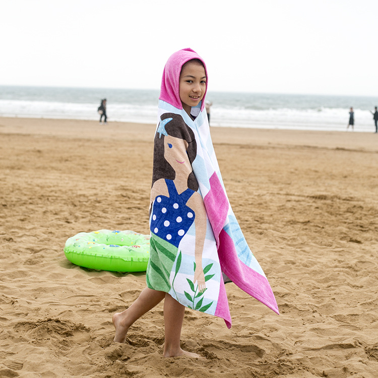 Amazon Beach Towel European and American Style Formaldehyde-Free Children Can Wear Pure Cotton Hooded Bath Towel Cloak Lengthened 76cm Amazon Beach Towel European and American Style Formaldehyde-Free Children Can Wear Pure Cotton Hooded Bath Towel Cloak Lengthened 76cm