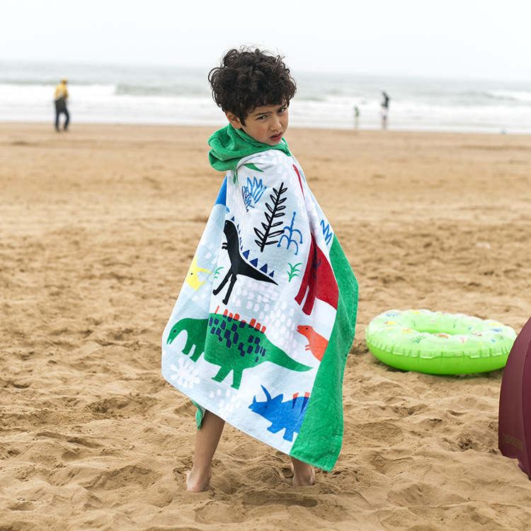 Amazon Beach Towel European and American Style Formaldehyde-Free Children Can Wear Pure Cotton Hooded Bath Towel Cloak Lengthened 76cm Amazon Beach Towel European and American Style Formaldehyde-Free Children Can Wear Pure Cotton Hooded Bath Towel Cloak Lengthened 76cm