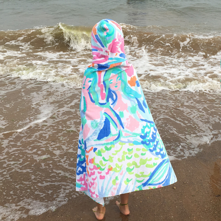 Amazon Beach Towel European and American Style Formaldehyde-Free Children Can Wear Pure Cotton Hooded Bath Towel Cloak Lengthened 76cm Amazon Beach Towel European and American Style Formaldehyde-Free Children Can Wear Pure Cotton Hooded Bath Towel Cloak Lengthened 76cm