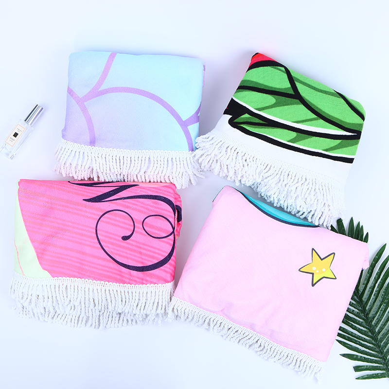 Zhongyue super fine fiber digital printing beach towel round towel adult quick drying warm water towel swimming bath towel