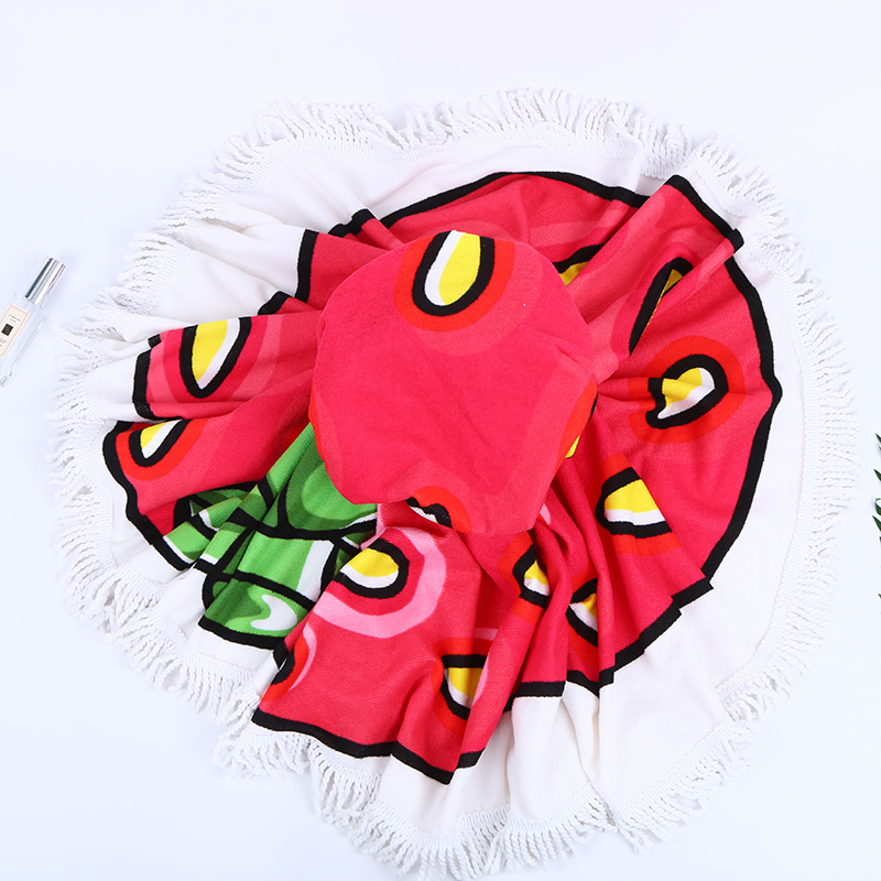 Zhongyue super fine fiber digital printing beach towel round towel adult quick drying warm water towel swimming bath towel