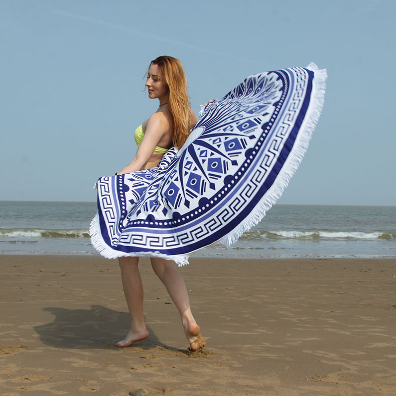 Hot Sale Bohemian Round Beach Towel Blanket Large Microfiber Towel Yoga Mat