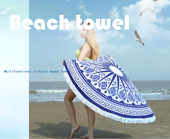 Hot Sale Bohemian Round Beach Towel Blanket Large Microfiber Towel Yoga Mat
