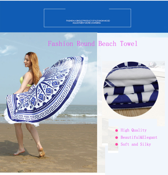 Hot Sale Bohemian Round Beach Towel Blanket Large Microfiber Towel Yoga Mat